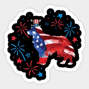 Golden Retriever Uncle Sam Hat 4Th Of July Sticker